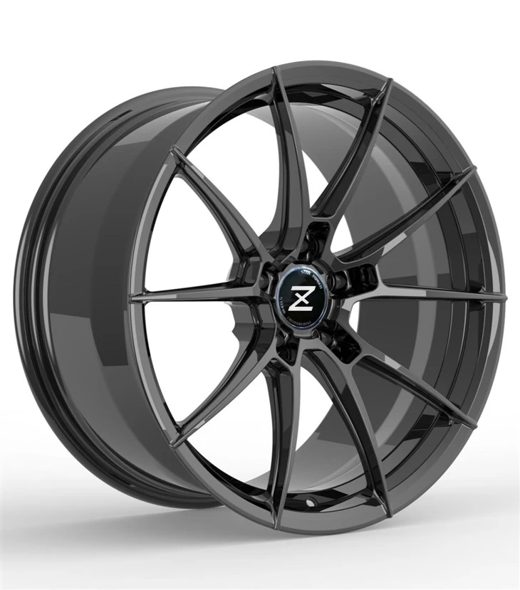 BMW M530i 19x8.5 And 19x10 Glossy Black 1 Piece Forged Wheels